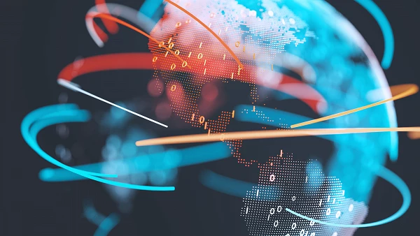 Abstrakte Darstellung globaler Datenvernetzung